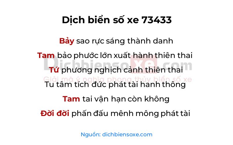 Dịch thơ biển số 73433