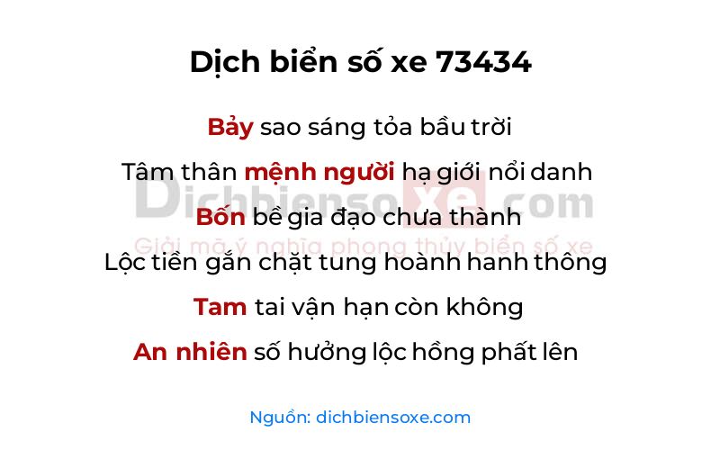 Dịch thơ biển số 73434