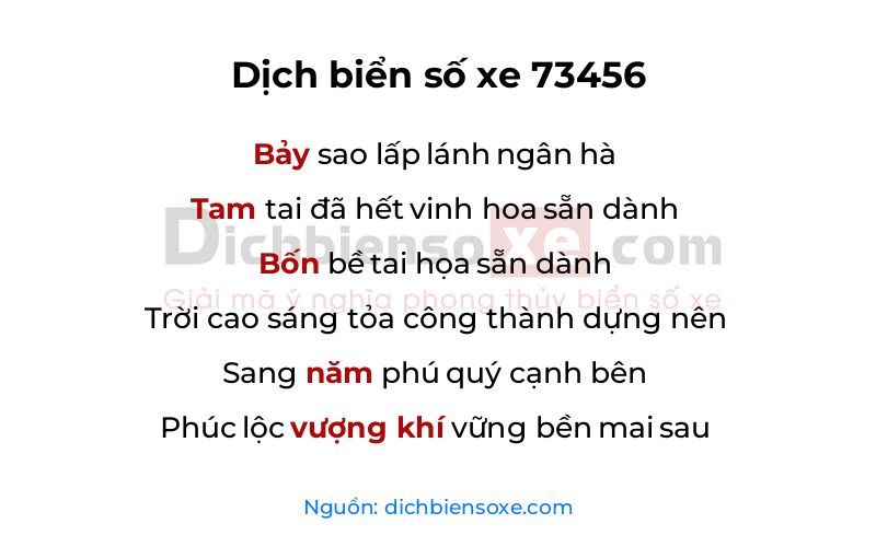 Dịch thơ biển số 73456