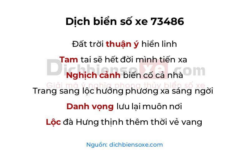 Dịch thơ biển số 73486