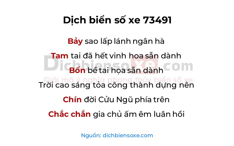 Dịch thơ biển số 73491