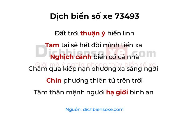 Dịch thơ biển số 73493