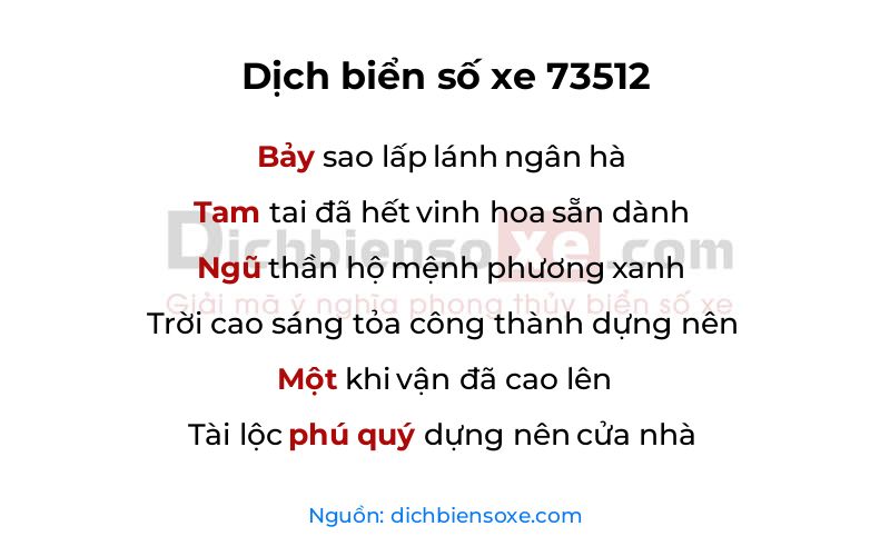 Dịch thơ biển số 73512