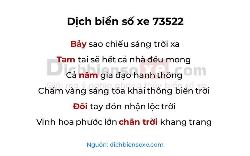 Dịch thơ biển số 73522
