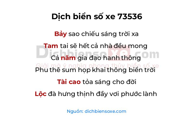 Dịch thơ biển số 73536
