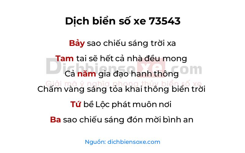 Dịch thơ biển số 73543