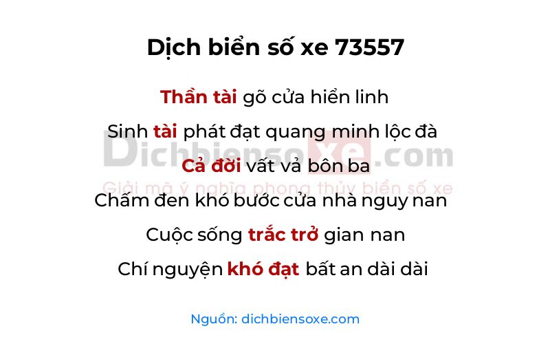 Dịch thơ biển số 73557