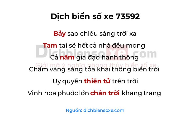 Dịch thơ biển số 73592