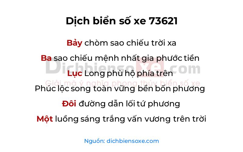Dịch thơ biển số 73621