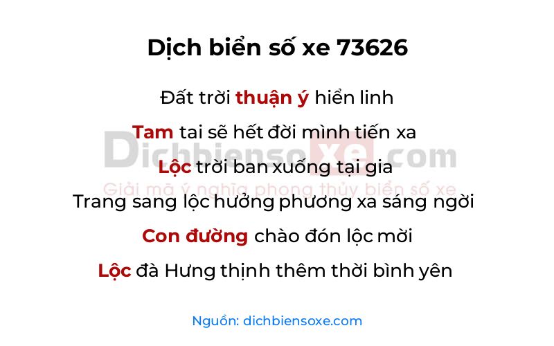 Dịch thơ biển số 73626