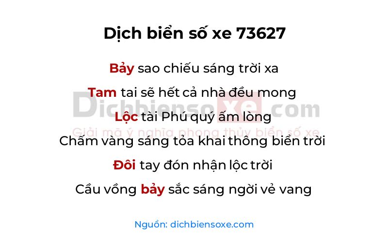 Dịch thơ biển số 73627