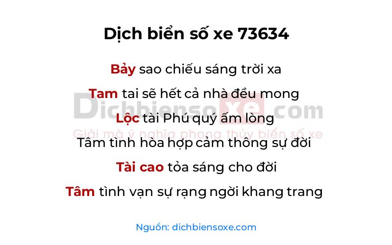 Dịch thơ biển số 73634