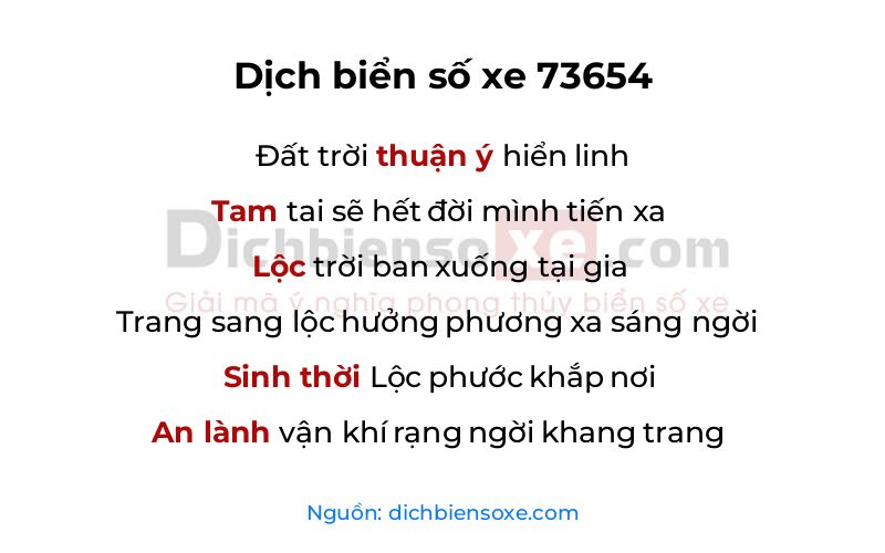 Dịch thơ biển số 73654