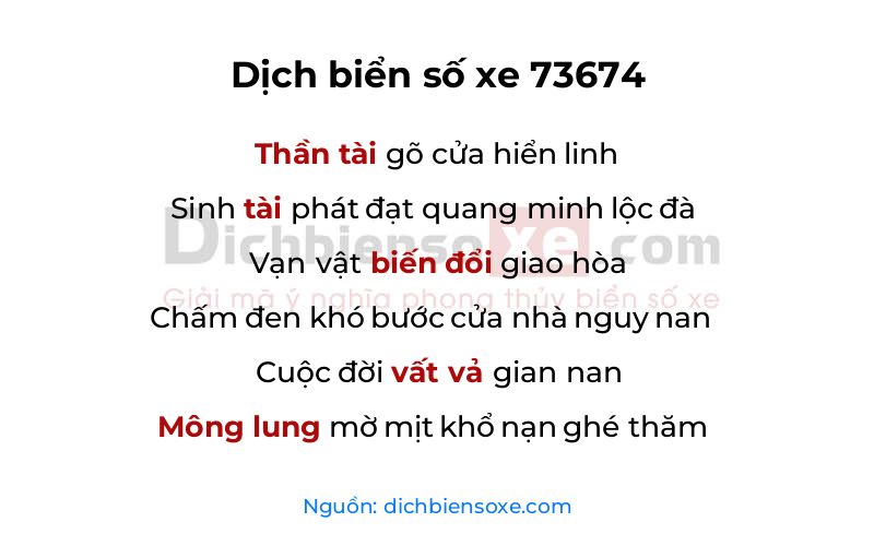 Dịch thơ biển số 73674