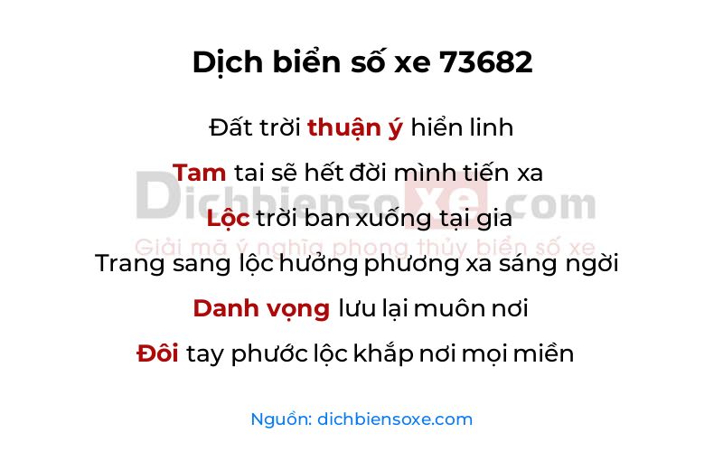 Dịch thơ biển số 73682