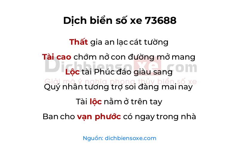 Dịch thơ biển số 73688