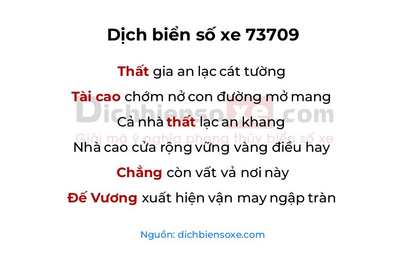 Dịch thơ biển số 73709