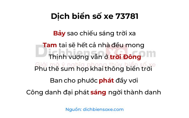 Dịch thơ biển số 73781