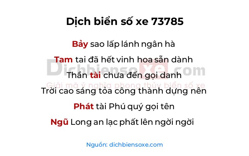 Dịch thơ biển số 73785