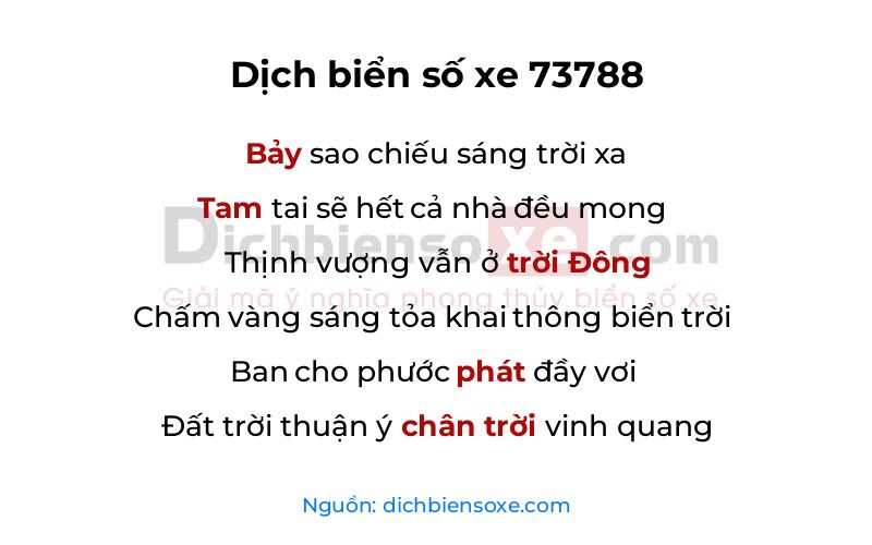 Dịch thơ biển số 73788