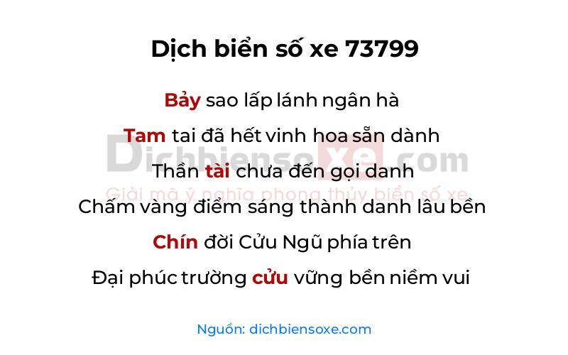 Dịch thơ biển số 73799