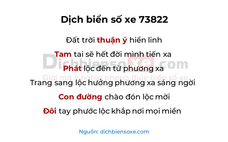 Dịch thơ biển số 73822