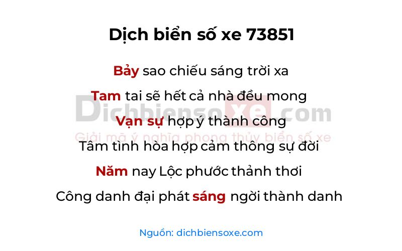 Dịch thơ biển số 73851