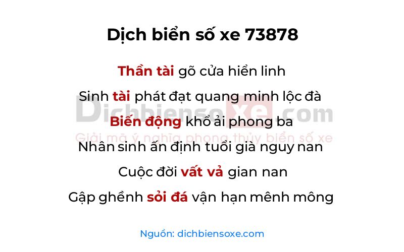 Dịch thơ biển số 73878