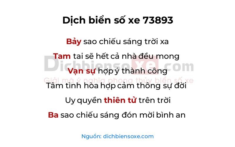 Dịch thơ biển số 73893