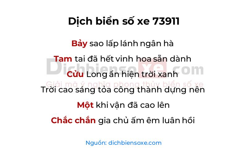 Dịch thơ biển số 73911