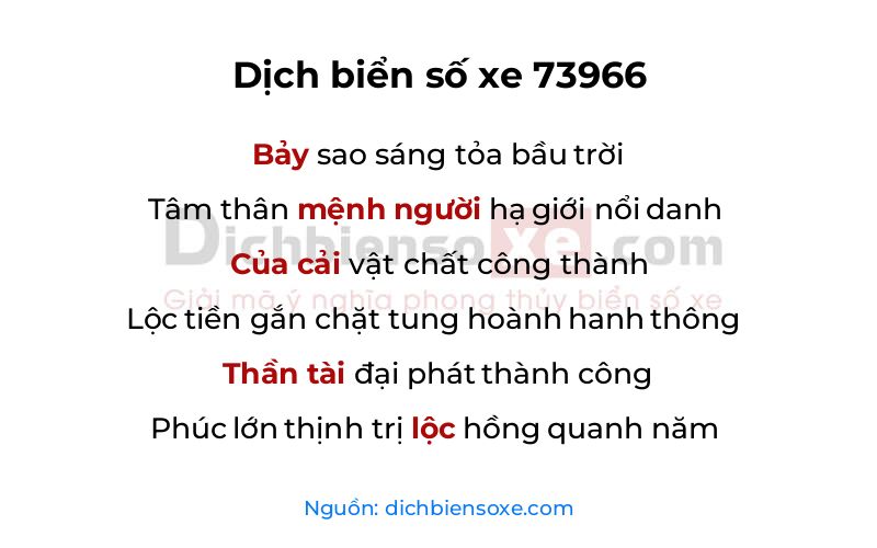 Dịch thơ biển số 73966