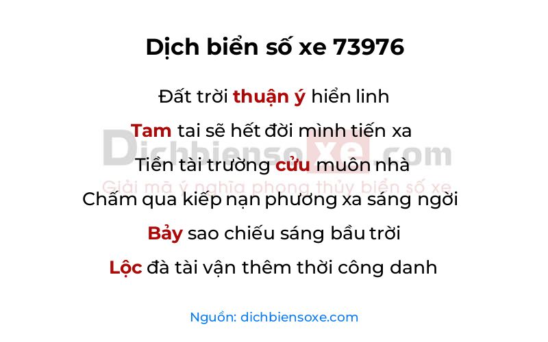 Dịch thơ biển số 73976