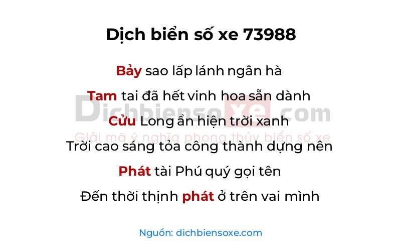 Dịch thơ biển số 73988