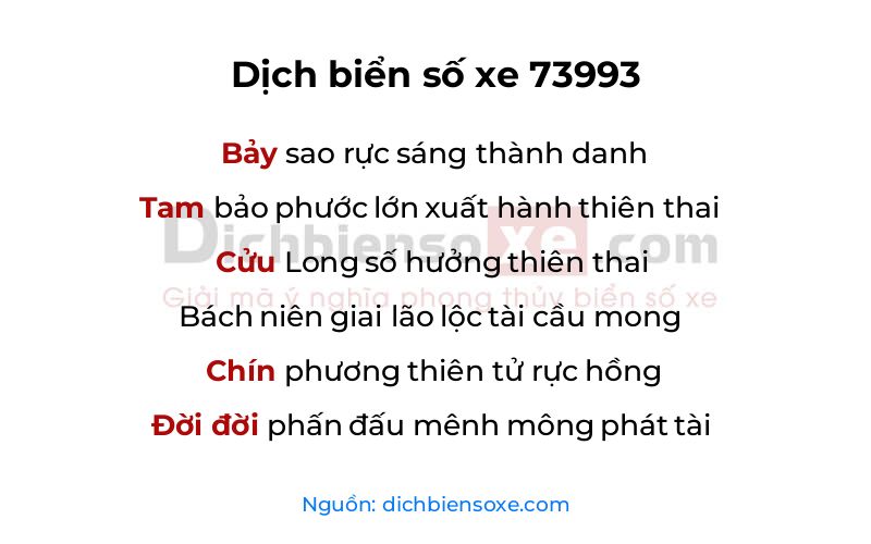 Dịch thơ biển số 73993