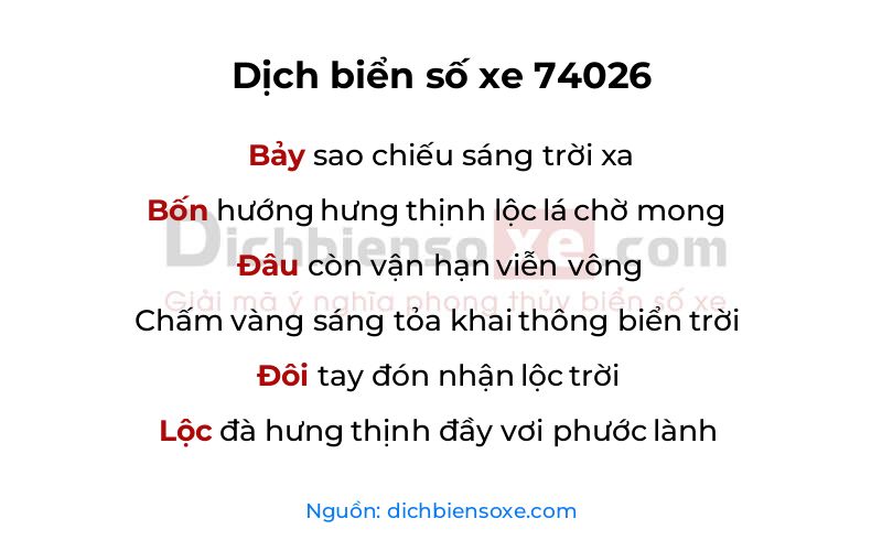 Dịch thơ biển số 74026
