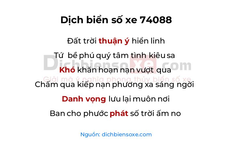 Dịch thơ biển số 74088
