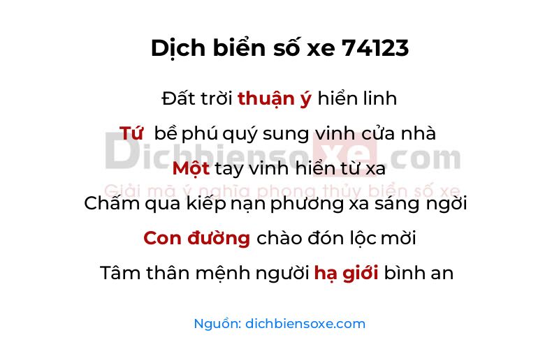 Dịch thơ biển số 74123
