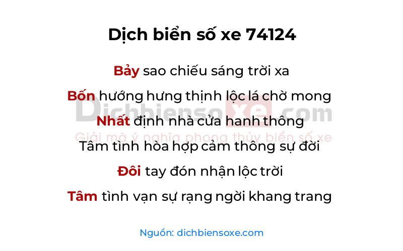Dịch thơ biển số 74124