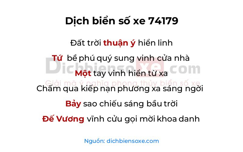 Dịch thơ biển số 74179