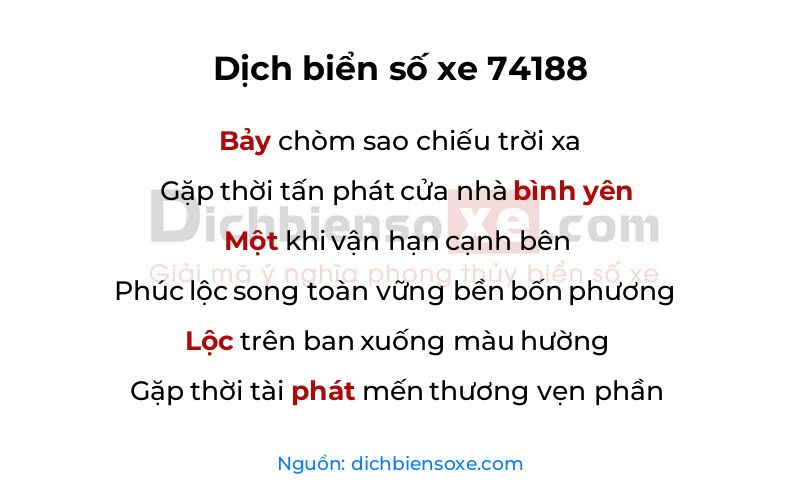 Dịch thơ biển số 74188