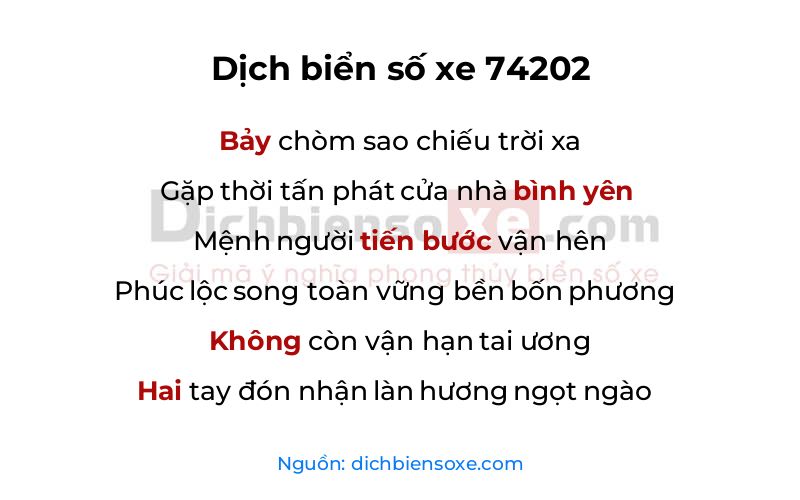 Dịch thơ biển số 74202