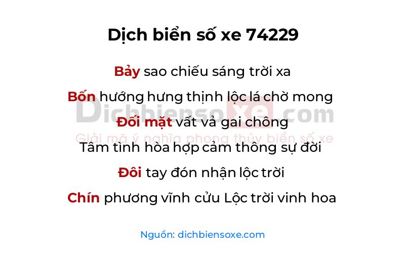 Dịch thơ biển số 74229