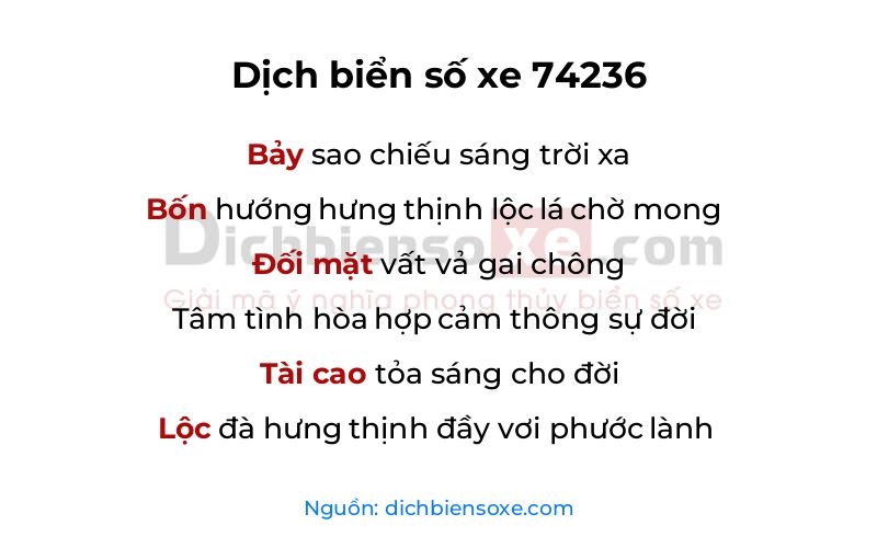 Dịch thơ biển số 74236