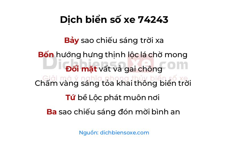 Dịch thơ biển số 74243