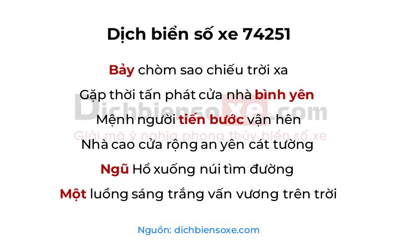 Dịch thơ biển số 74251