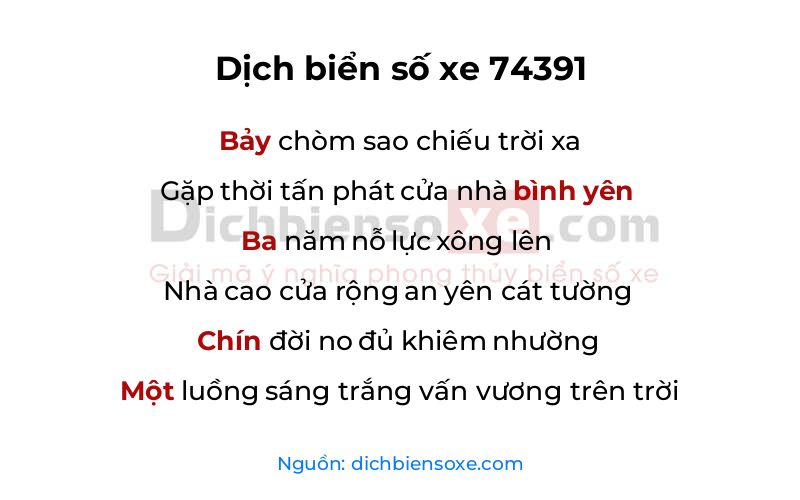 Dịch thơ biển số 74391