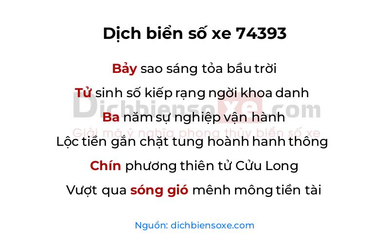 Dịch thơ biển số 74393