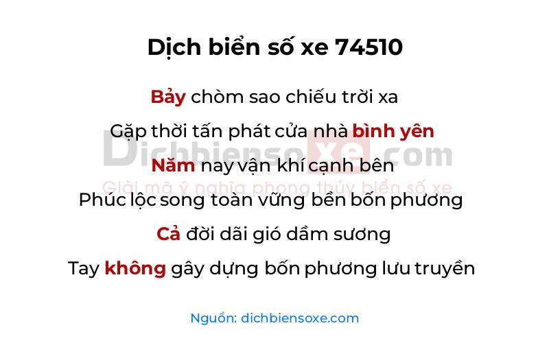 Dịch thơ biển số 74510