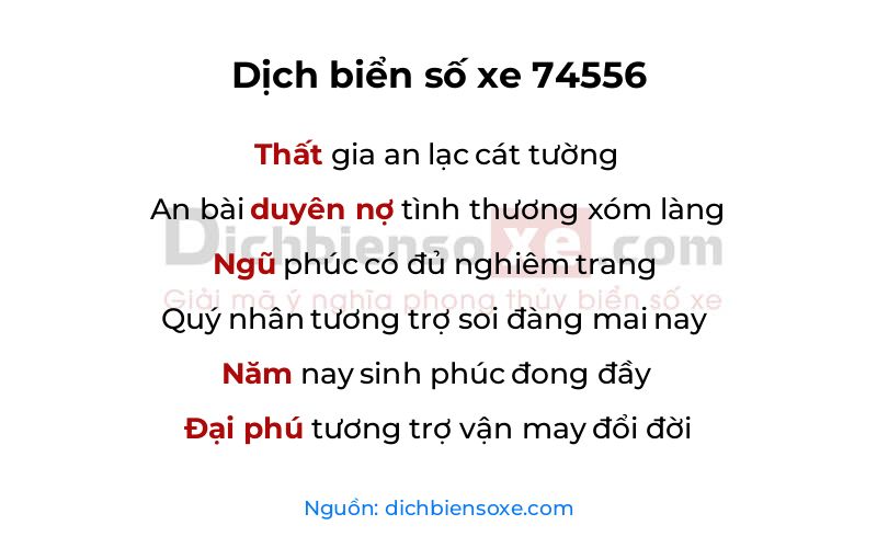 Dịch thơ biển số 74556