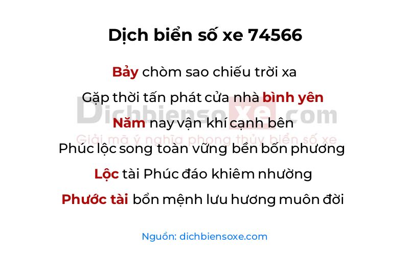 Dịch thơ biển số 74566